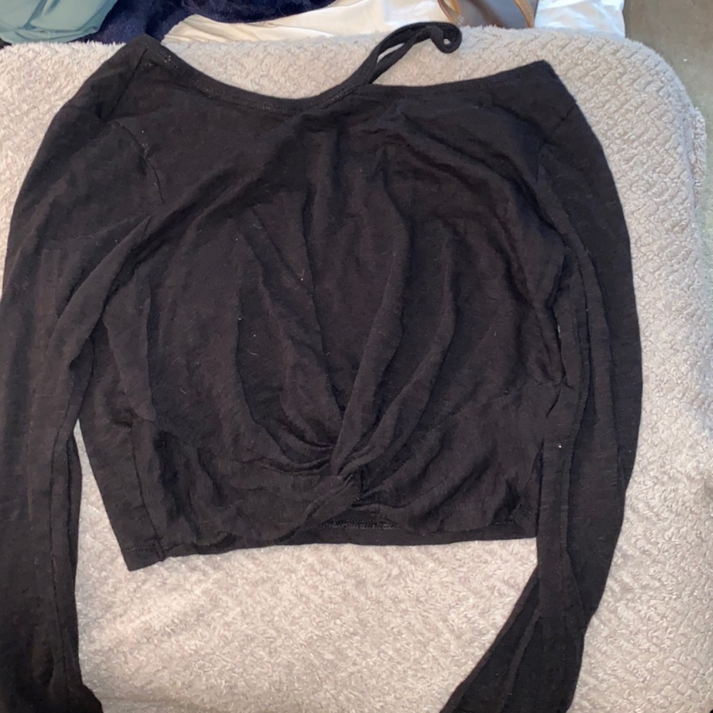 Express cropped long sleeve shirt